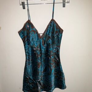 Blue and Brown Paisley Camisole